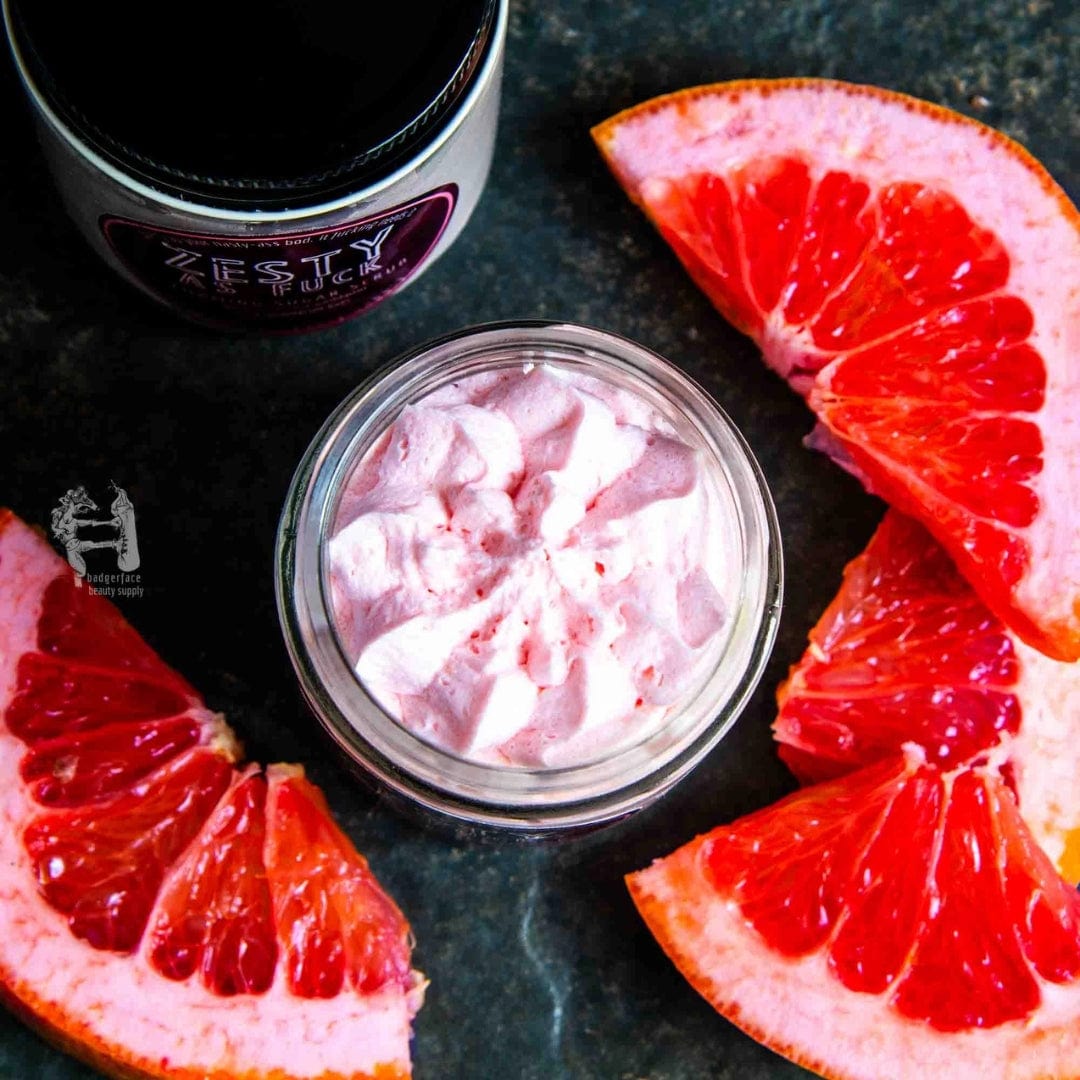 Badgerface Beauty Supply SUGAR SCRUB | ZESTY AS FUCK