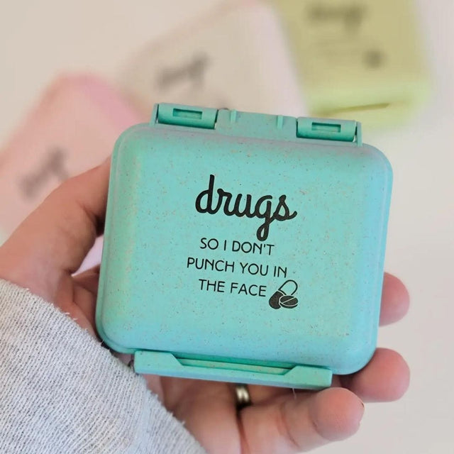 TCBCO PILL BOX - DRUGS SO I DON'T PUNCH YOU IN THE FACE