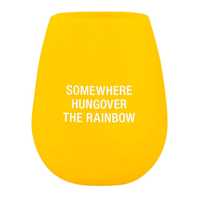 About Face Designs WINE GLASS - HUNGOVER THE RAINBOW