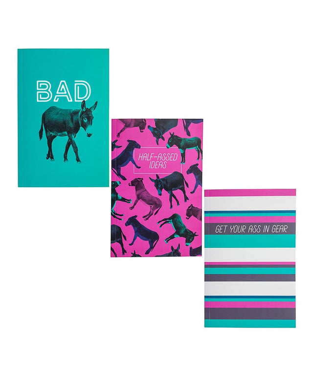 Karma Gifts Paper Pads NOTEBOOKS - SET OF 3 DONKEY NOTEBOOKS