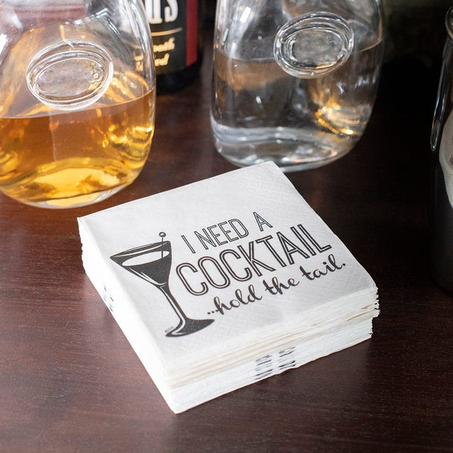 Twisted Wares COCKTAIL NAPKINS - I NEED A COCKTAIL HOLD THE TAIL