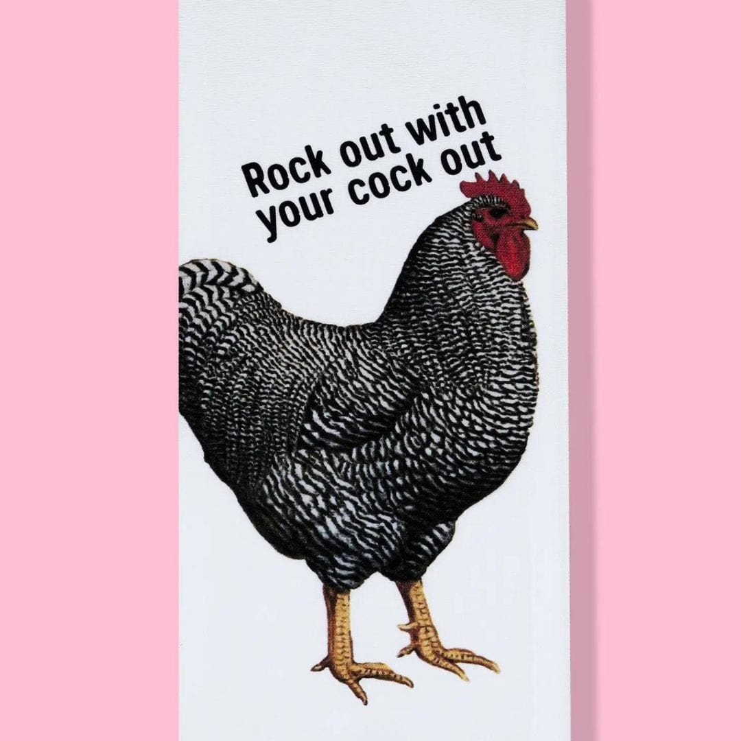 Bad Grandma DISHTOWEL - ROCK OUT WITH YOUR COCK OUT