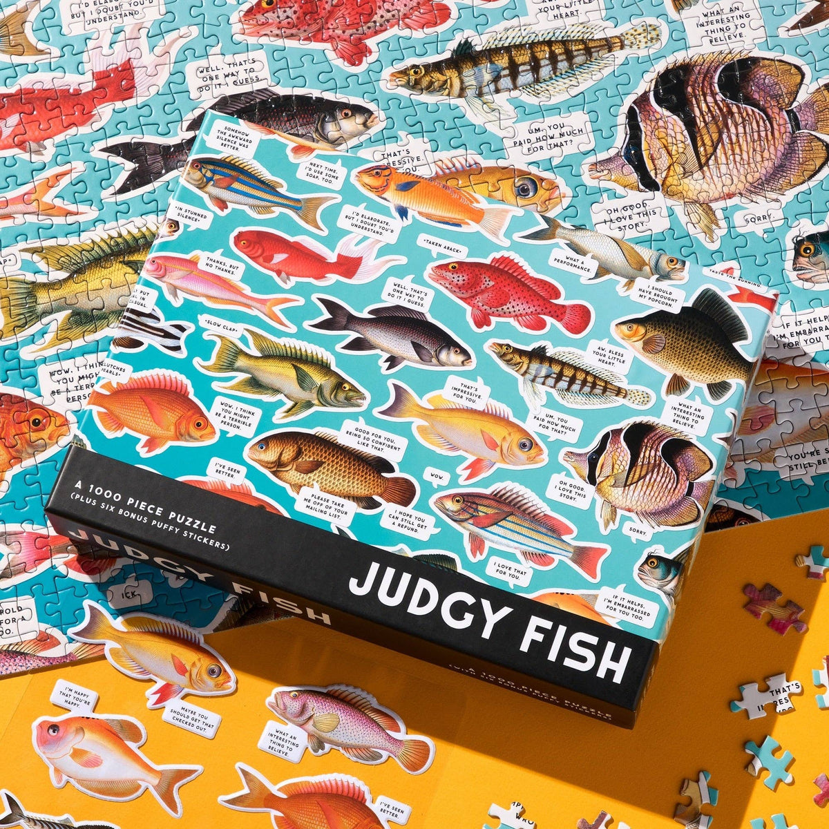 Chronicle Books Jigsaw Puzzles Brass Monkey Judgy Fish 1000 Piece Puzzle