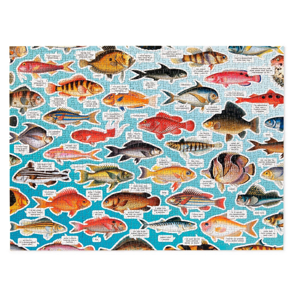 Chronicle Books Jigsaw Puzzles Brass Monkey Judgy Fish 1000 Piece Puzzle