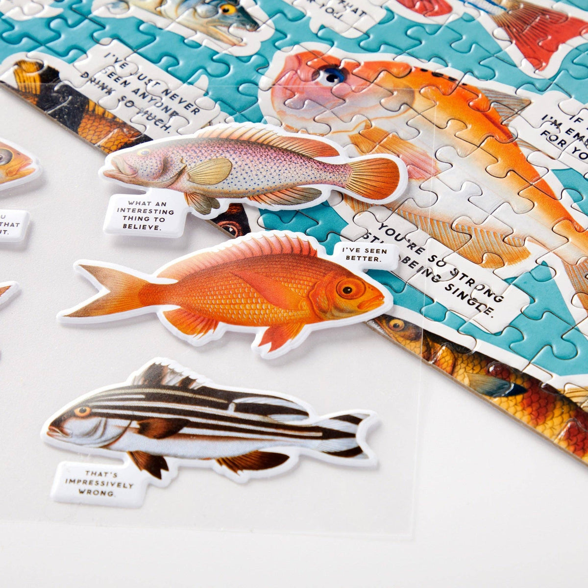 Chronicle Books Jigsaw Puzzles Brass Monkey Judgy Fish 1000 Piece Puzzle