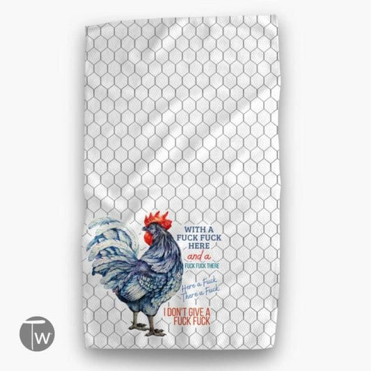 Twisted Wares Kitchen Towels DISH TOWEL - WITH A FUCK FUCK HERE