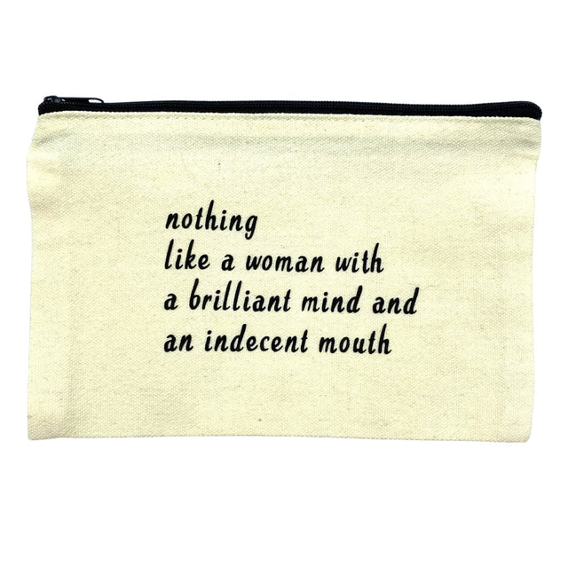 Three Black Cats Cosmetic & Toiletry Bags CANVAS POUCH - BRILLIANT MIND & INDECENT MOUTH